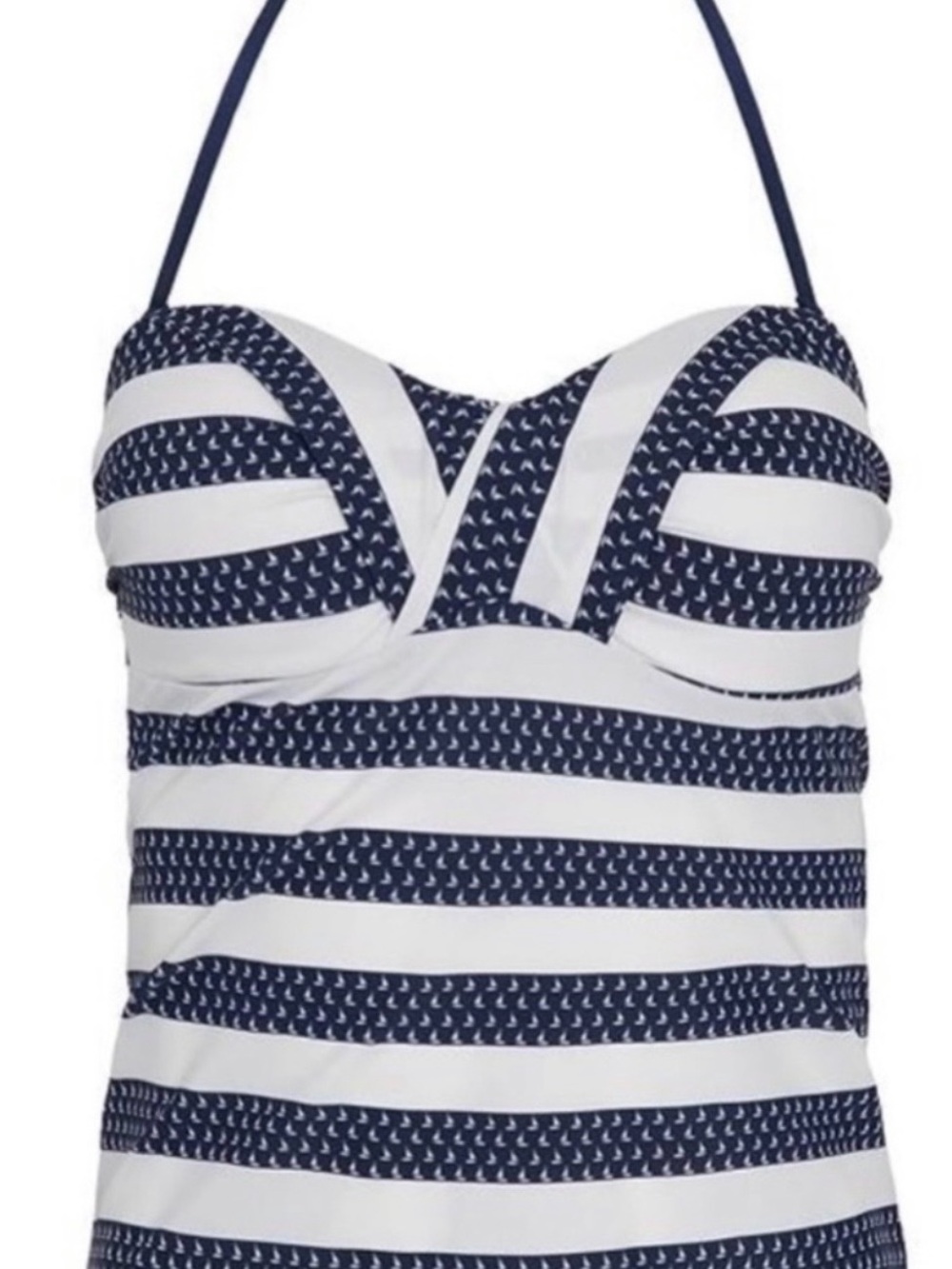 VENUS Navy and White Patterned Woman’s Tankini Top Swimsuit